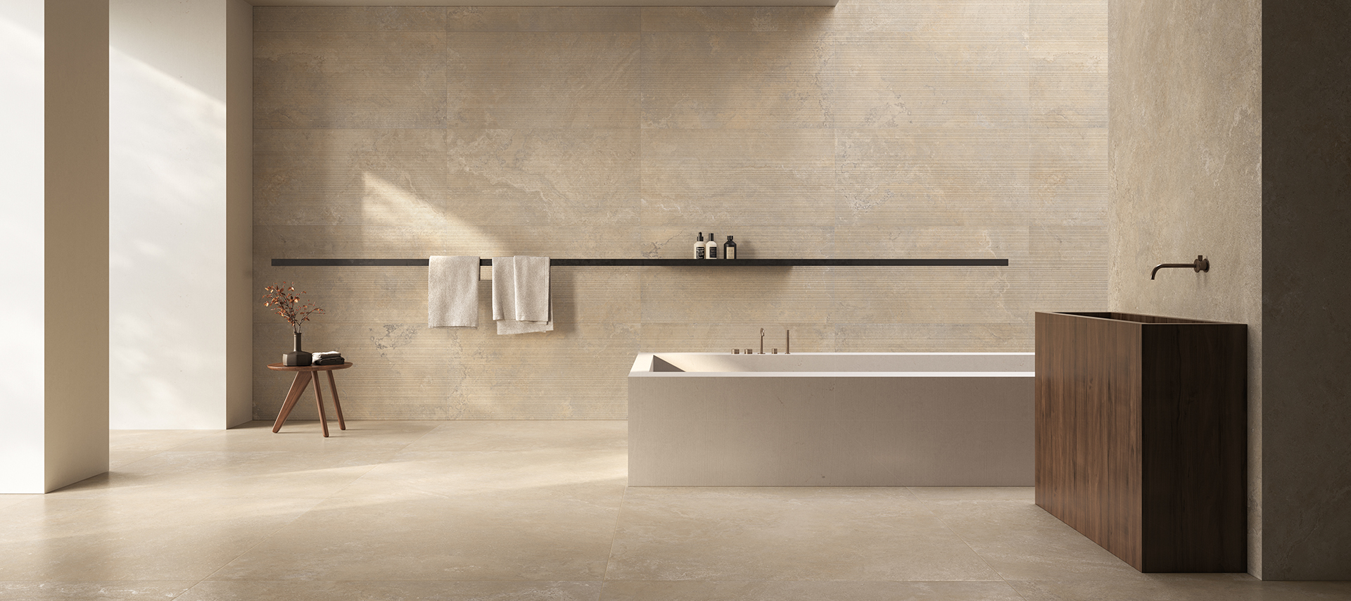 LIMESTONE BATHROOM RIBBED copia