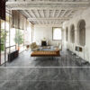 grey marble look living room